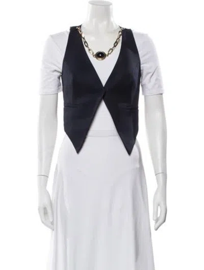 Pre-owned Area Virgin Wool Vest In Blue