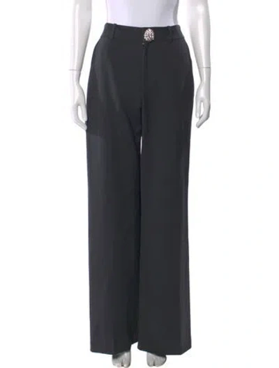 Pre-owned Area Virgin Wool Wide Leg Pants In Gray