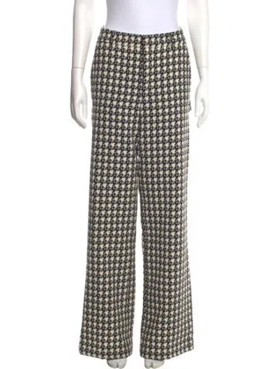 Pre-owned Area Virgin Wool Wide Leg Pants In Neutral