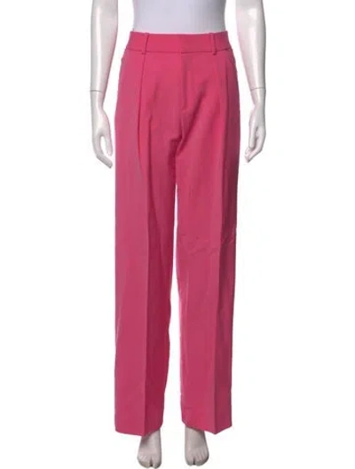 Pre-owned Area Virgin Wool Wide Leg Pants In Pink