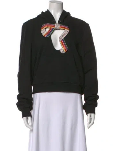 Pre-owned Area V-neck Long Sleeve Hoodie In Black