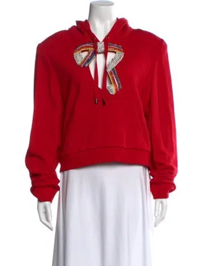 Pre-owned Area V-neck Long Sleeve Sweatshirt In Red