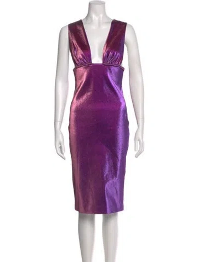 Pre-owned Area V-neck Midi Length Dress