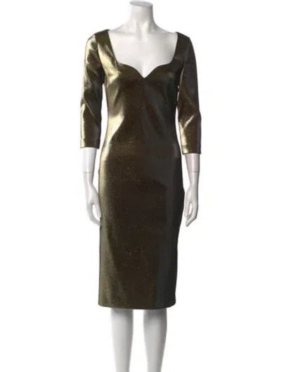 Pre-owned Area V-neck Midi Length Dress W/ Tags