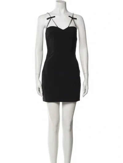 Pre-owned Area V-neck Mini Dress In Black