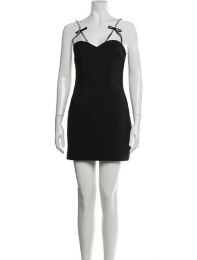 Pre-owned Area V-neck Mini Dress In Black