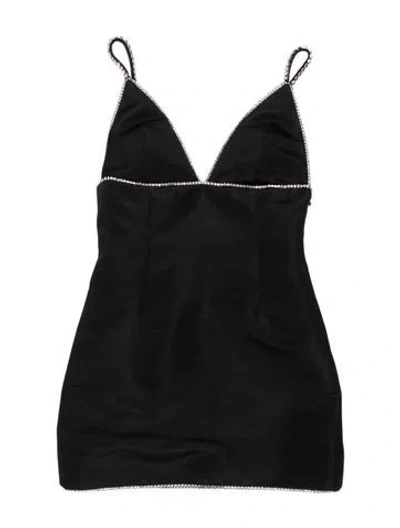 Pre-owned Area V-neck Mini Dress In Black