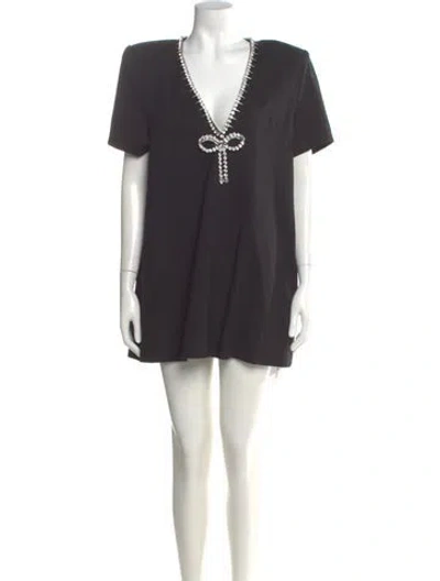 Pre-owned Area V-neck Mini Dress In Gray