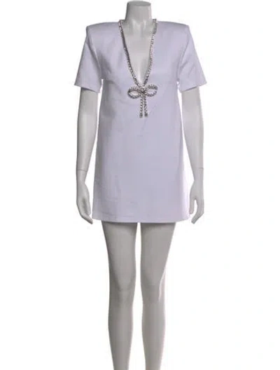 Pre-owned Area V-neck Mini Dress In Gray