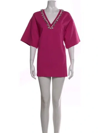 Pre-owned Area V-neck Mini Dress In Pink