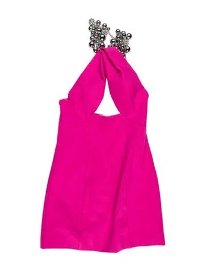 Pre-owned Area V-neck Mini Dress In Pink