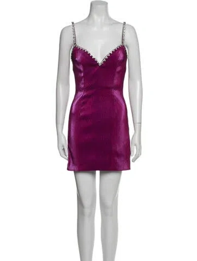 Pre-owned Area V-neck Mini Dress W/ Tags