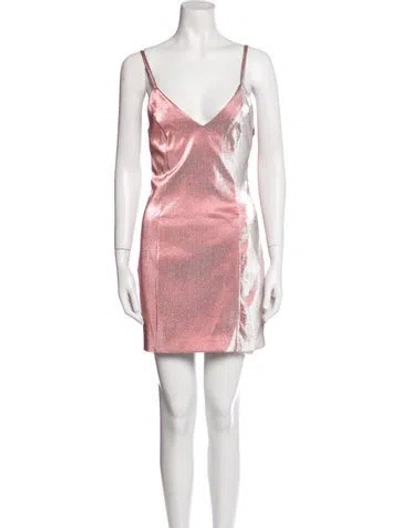 Pre-owned Area V-neck Mini Dress W/ Tags