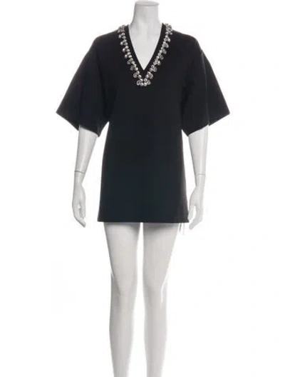 Pre-owned Area V-neck Mini Dress W/ Tags In Black