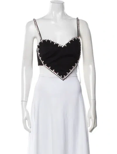 Pre-owned Area V-neck Sleeveless Crop Top W/ Tags In White