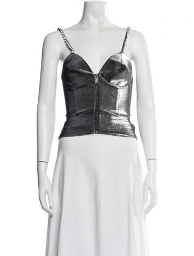 Pre-owned Area V-neck Sleeveless Top In Multi