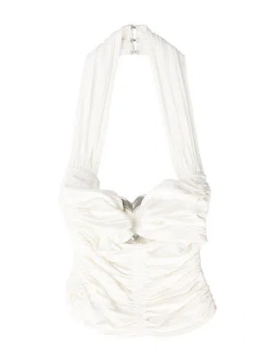 Pre-owned Area V-neck Sleeveless Tunic In Neutral