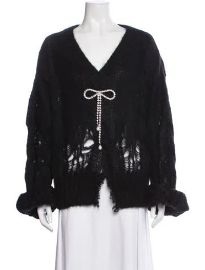 Pre-owned Area V-neck Sweater W/ Tags In Black