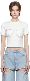 Area Ssense Exclusive White Crystal Bustier T-shirt In White