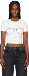 AREA WHITE ZIPPER BUSTIER CUP T-SHIRT