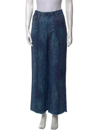 Pre-owned Area Wide Leg Pants In Blue