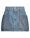 Area Woman Denim Skirt Blue Size 27 Cotton In Blue