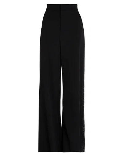 Area Woman Pants Black Size 6 Wool, Elastane