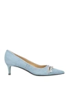Area Woman Pumps Blue Size 8 Textile Fibers
