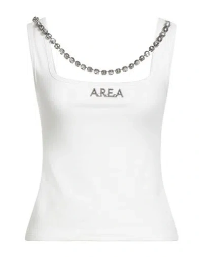 Area Woman Top Ivory Size M Cotton, Elastane