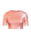 Area Woman Top Salmon Pink Size Xs Cotton, Polyester, Polyamide, Elastane In Pink