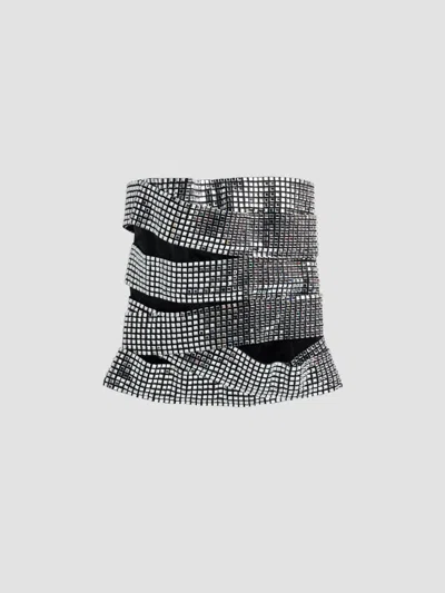 Area Women's Disco Ball Strapless Top In Black