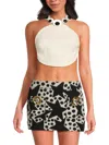 Area Women's Halter Virgin Wool Crop Top In Whipped White