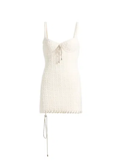 Area Women's Tweed Lady Minidress In White