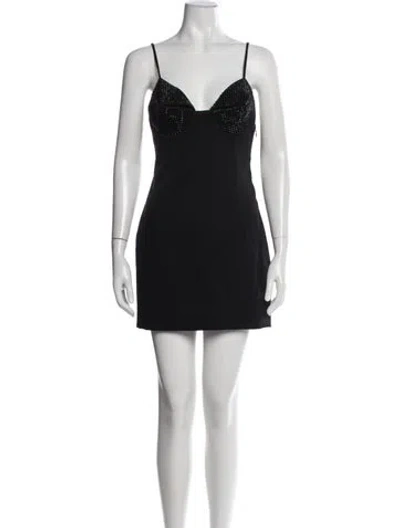 Pre-owned Area Wool Mini Dress In Black