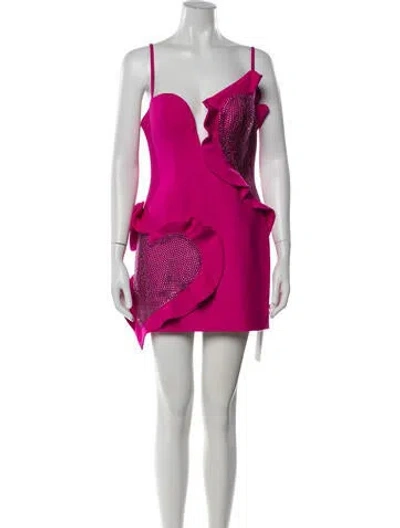 Pre-owned Area Wool Mini Dress In Pink