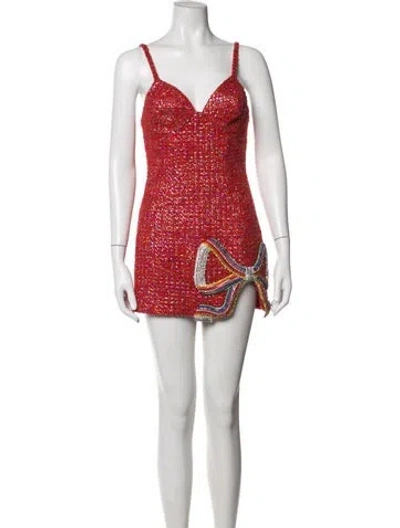 Pre-owned Area Wool Mini Dress In Red