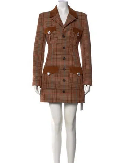 Pre-owned Area Wool Mini Dress W/ Tags In Brown