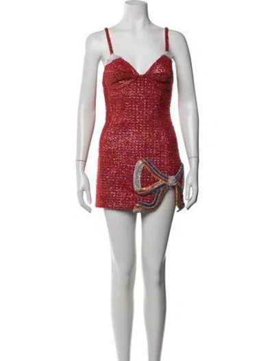 Pre-owned Area Wool Mini Dress W/ Tags In Multicolor