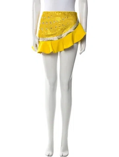 Pre-owned Area Wool Mini Skirt W/ Tags In Yellow