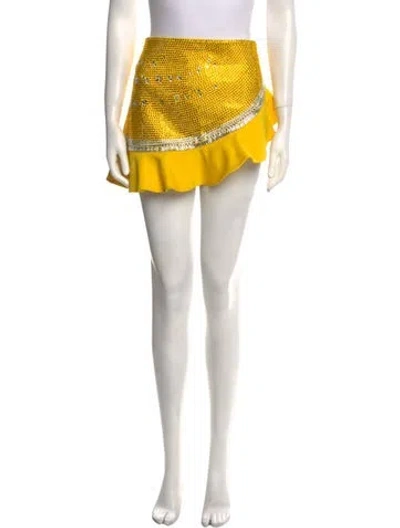 Pre-owned Area Wool Mini Skirt In Yellow