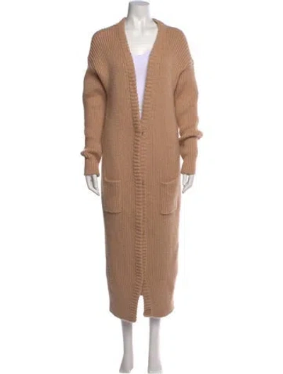 Pre-owned Area Wool Open Front Sweater In Neutrals