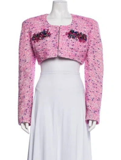Pre-owned Area Wool Tweed Pattern Jacket W/ Tags In Pink