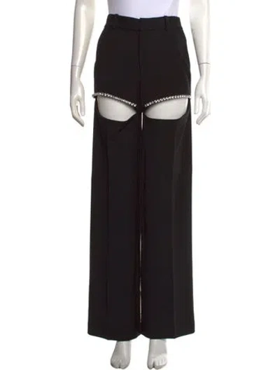 Pre-owned Area Wool Wide Leg Pants In Black