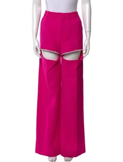 Pre-owned Area Wool Wide Leg Pants W/ Tags In Pink