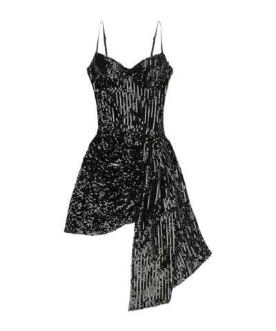 Area Wrapped Mini Dress In Black