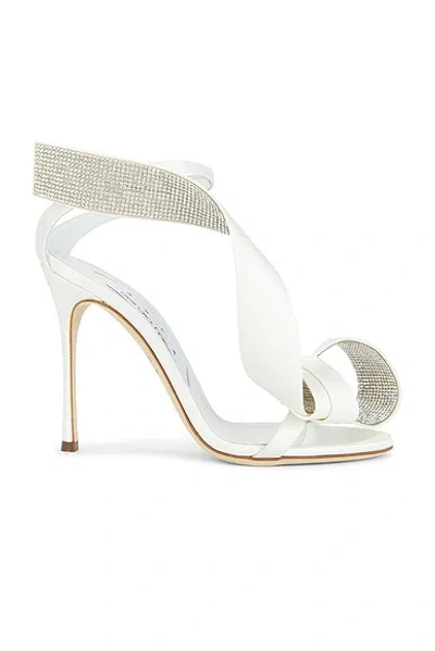 Area X Sergio Rossi A5 Sandal In Bianco & Crystal