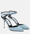 Area X Sergio Rossi Pumps Marquise Aus Denim In Blue