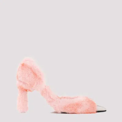 Area X Sergio Rossi 90 Faux Fur Pumps In Pink