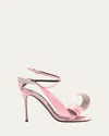 Area X Sergio Rossi Sculpted Bow Slingback Cocktail Sandals In Light Rose Crystal 5903
