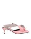 Area X Sergio Rossi Woman Mules & Clogs Pink Size 8 Textile Fibers